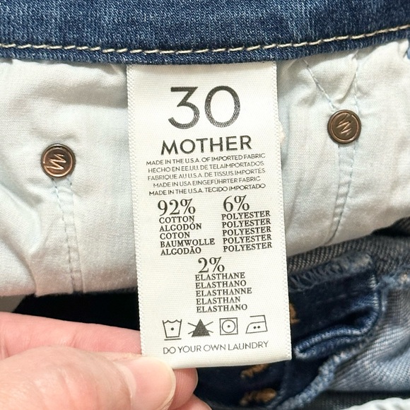 MOTHER - Looker Ankle Fray - Wicked and Wild - Distressed Blue Denim Jeans - 30 - Picture 12 of 16